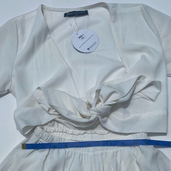 White Fox Wrap Front Romper - Picture 3 of 4